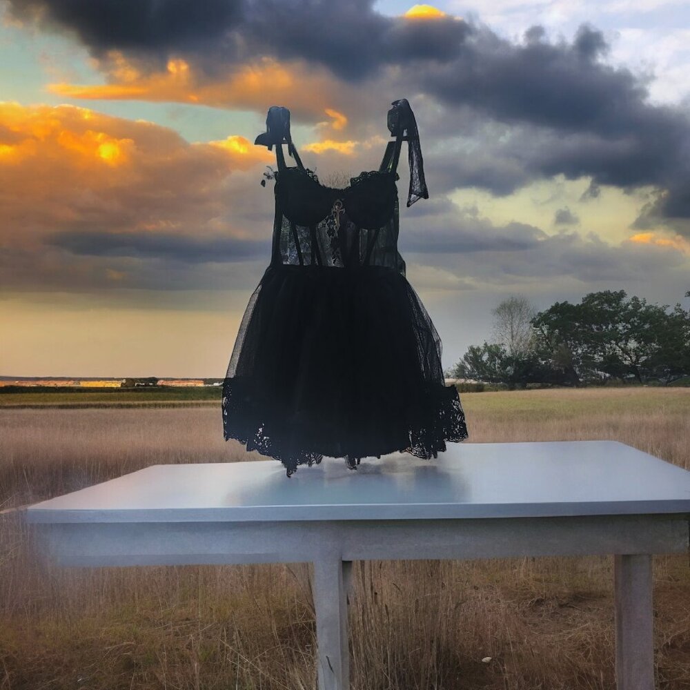 Black Lace Mini Dress